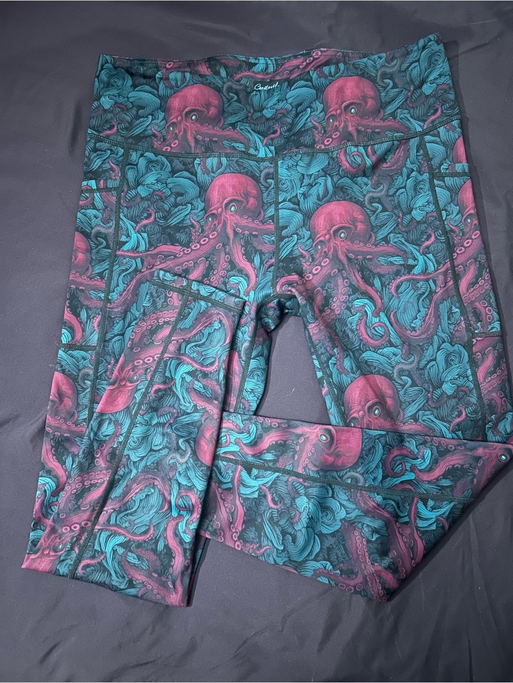 Constantly Varied Gear Octopus Print Leggings - Teal & Magenta